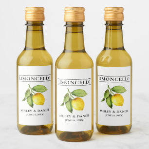 Limão Limoncello Mini Rótulos de Garrafas