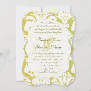 Limão Monograma Convite Dourado para Casamento te