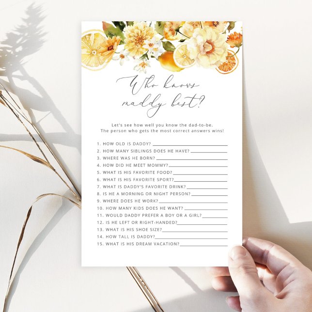 Limão Quem sabe melhor do papai jogo da festa de b (Criador carregado)