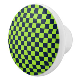 Lime and navy checkerboard pattern