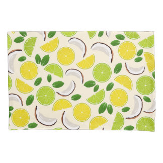 Lime lemon coconut and mint pattern happy summer