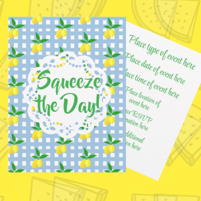 Limões Amarelos Alegres Personalizados para Qualqu (Personalize this invitation!)