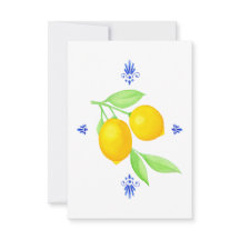 Limões com Cartões de agradecimentos Azul de Flore