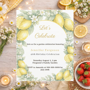 Limões de aniversário jardim de verão cítrico conv
