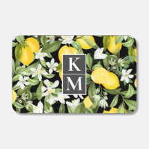 Limões de Aquarela Flores Granulado com Monograma
