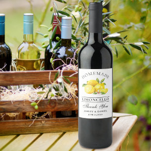 Limões de Aquarela Obrigados Limoncello Rótulos 