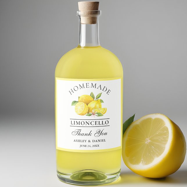 Limões de Aquarela Obrigados Rótulos de Garrafas L (Customize to change text size, color or text style.)