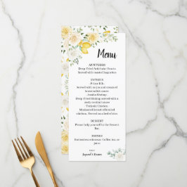 Limões e Rosas Menu Chá de panela de Casamento