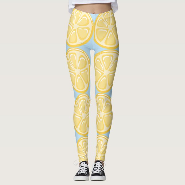 Limões em Leggings de fundo azul pálido (Frente)