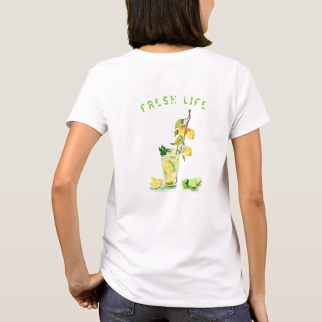 Limões frescos bebem T-Shirt - Texto Personalizado (Verso)