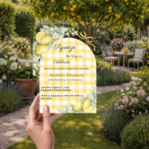Limões gingham jardim de verão luxuoso aniversário