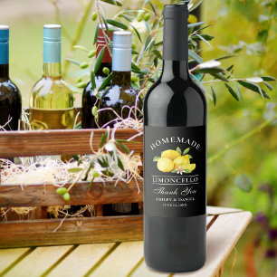 Limões Limoncelo Obrigado Rótulos de Garrafas Pret