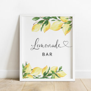 Limonada Bar Limão Poster Floral