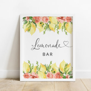Limonada Bar Limão Poster Floral