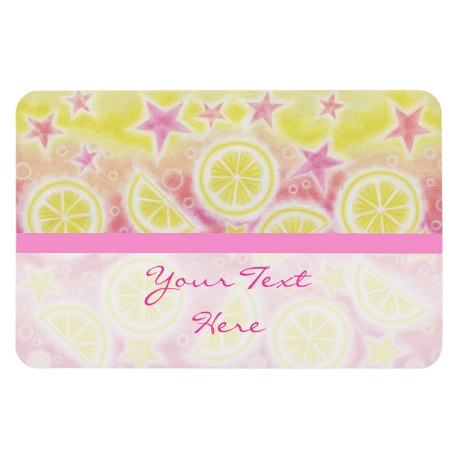 Limonada rosa, íman premium 'Your Text' (Horizontal)