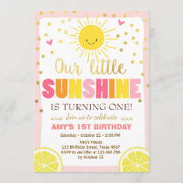 Limonada Sunshine Convite de Aniversário para Limõ