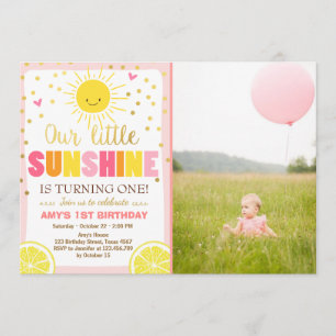 Limonada Sunshine Convite de Aniversário para Limõ