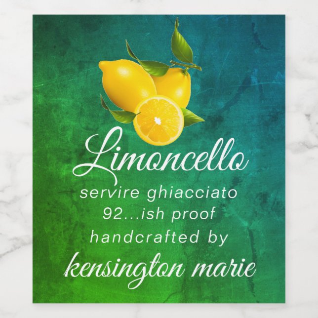 Limoncello Artesanal Para um Rótulo de Garrafa Alt (Rótulo Único)