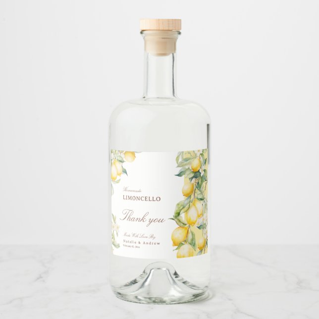 Limoncello Caseiro Aquarela Limões Obrigada (Frente)