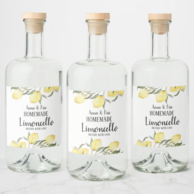 Limoncello Caseiro Elegante Casamento Moderno (Garrafas)