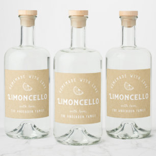 Limoncello Caseiro Kraft Vintage com Amor