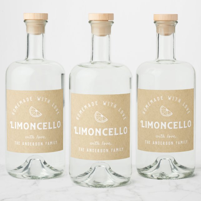 Limoncello Caseiro Kraft Vintage com Amor (Garrafas)