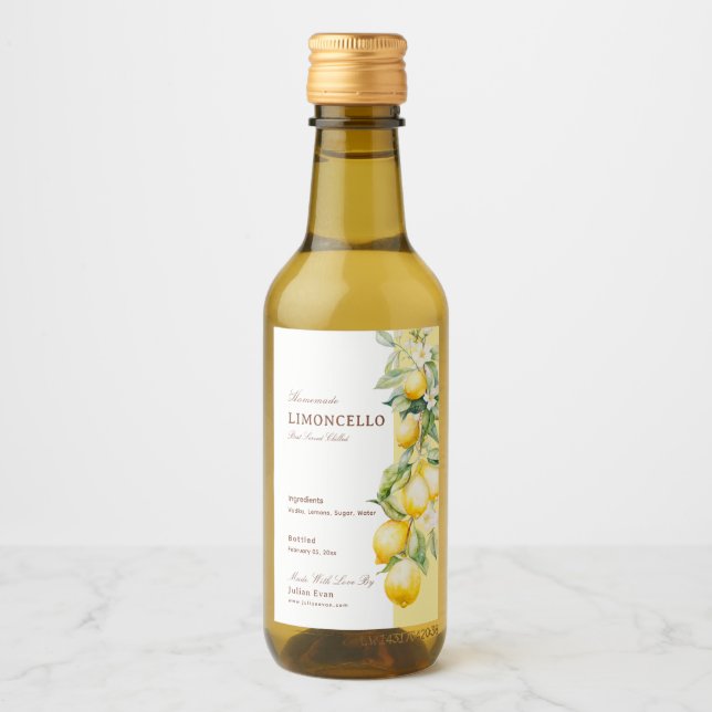 Limoncello Caseiro Lemons Aquarela Caprichosa (Frente)