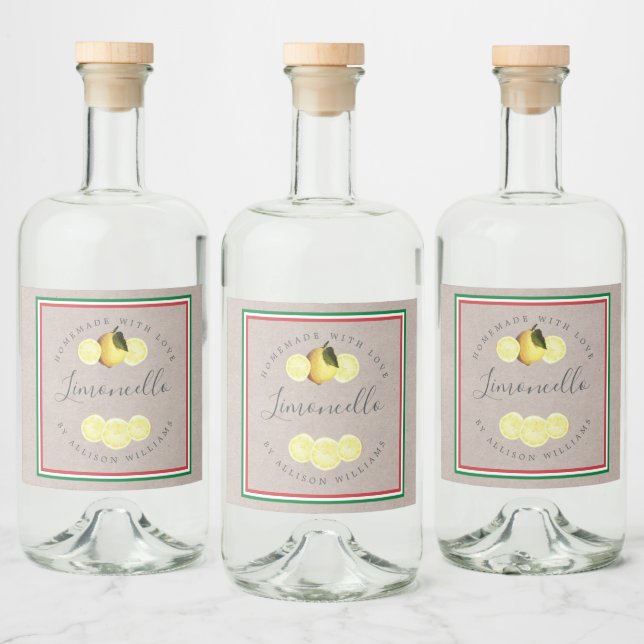Limoncello Caseiro Personalizado Bandeira Tricolor (Garrafas)