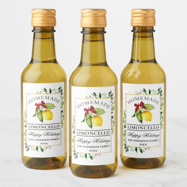 Limoncello Greenery Holiday Mini Rótulos (Garrafas)