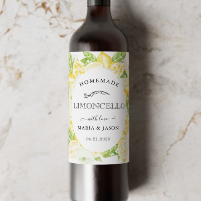 Limoncello Lemon Tree Favor Mini Rótulo do Frasco (Criador carregado)