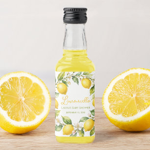 Limoncello Limões Favor de Chá de Bebê em Aquarela