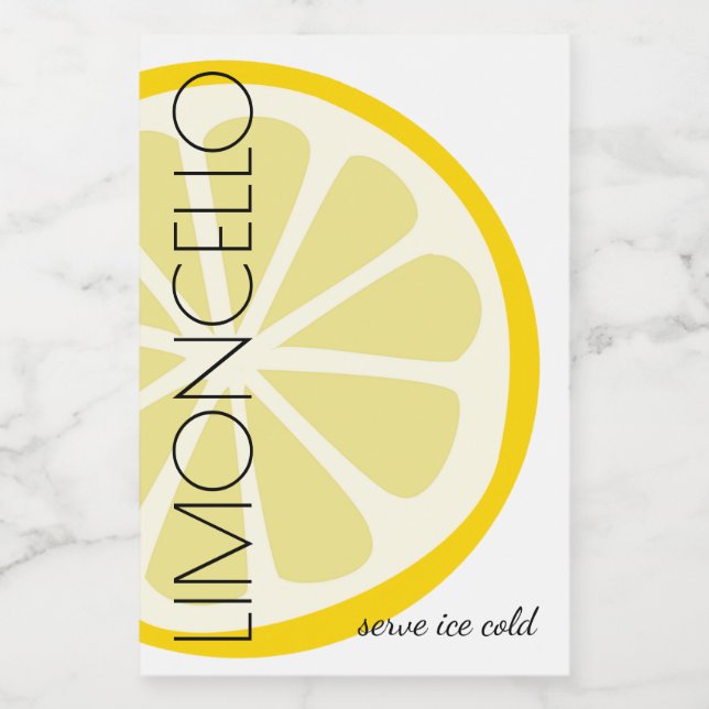 Limoncello - Pequeno Rótulo Com Imagem Moderna De  (Rótulo Único)