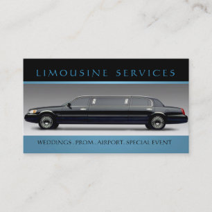 Limousines, Limo Services, Cartão de visita de dri