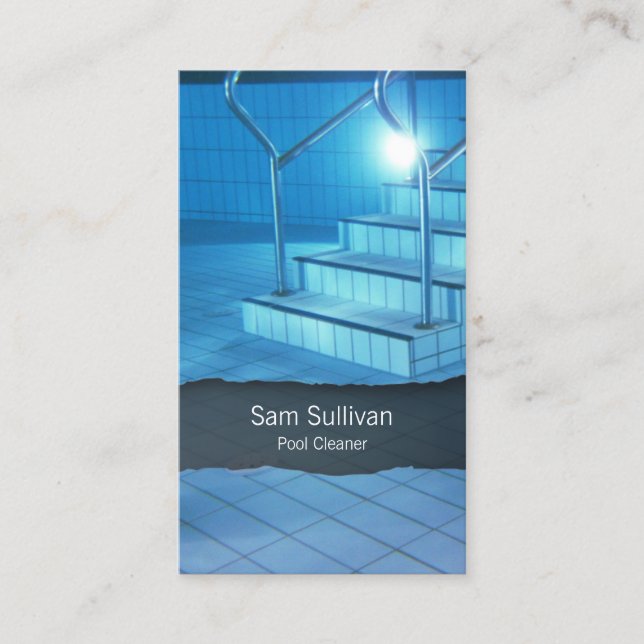 Limpa piscina Limpa Piscina Azul Cartão de visita  (Frente)