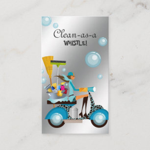 Limpando prata Patinete Cartão de visita