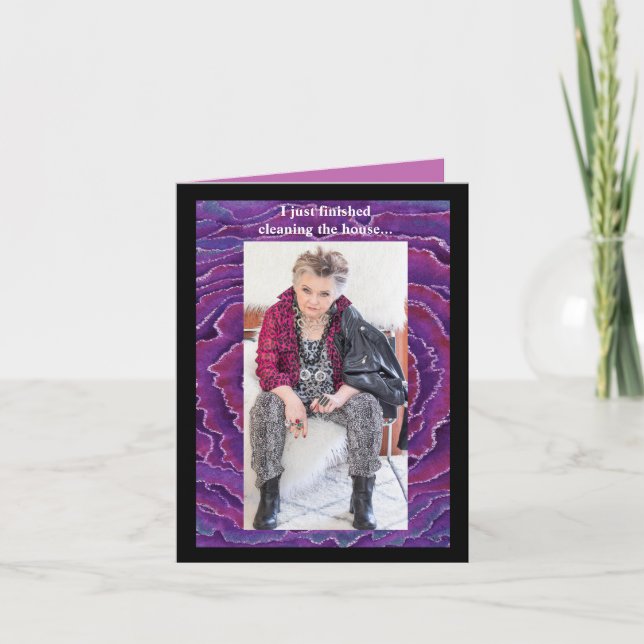 Limpar o cartão de saudação da casa com humor (Frente)