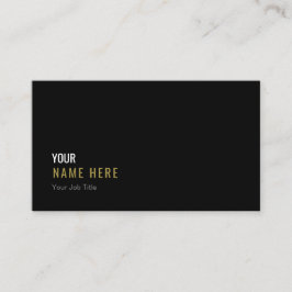 Limpe o cartão de visita preto moderno minimalista