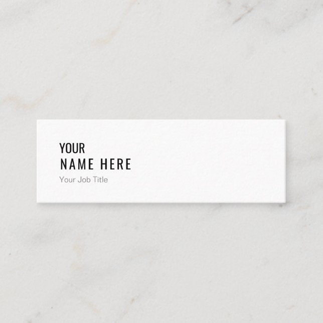 Limpe o mini cartão de visita branco moderno (Frente)