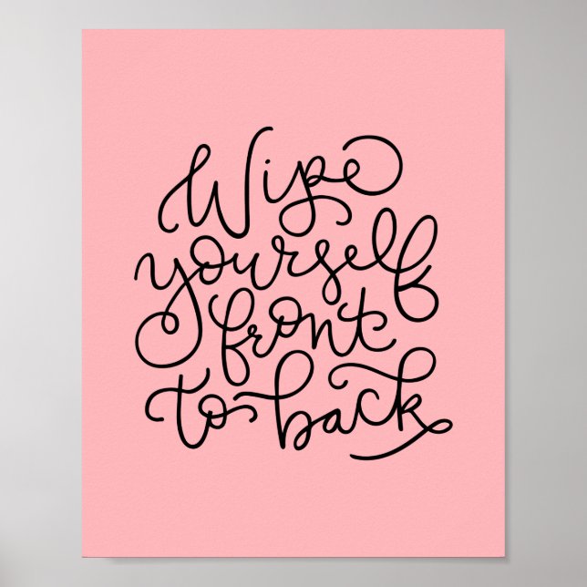 Limpe-se da frente para trás Poster de Banheiro En (Frente)