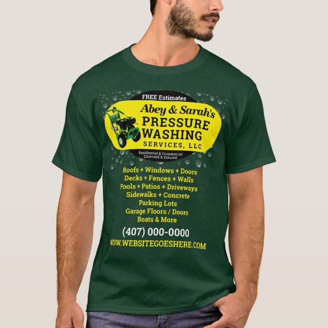 Limpeza De Energia De Pressão T-Shirt Comercial (Frente)