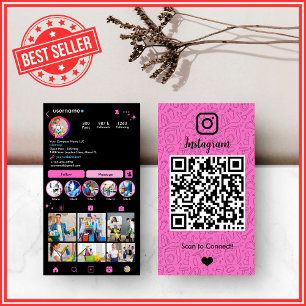 Limpeza Instagram Rosa Cartão de Visita QR da Em