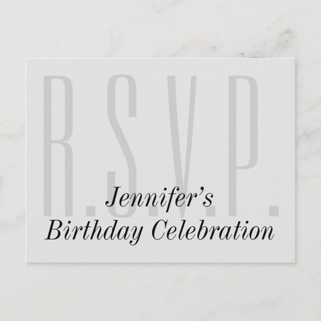 Limpo, Respeitável "R.S.V.P." Cartão Postal (Frente)