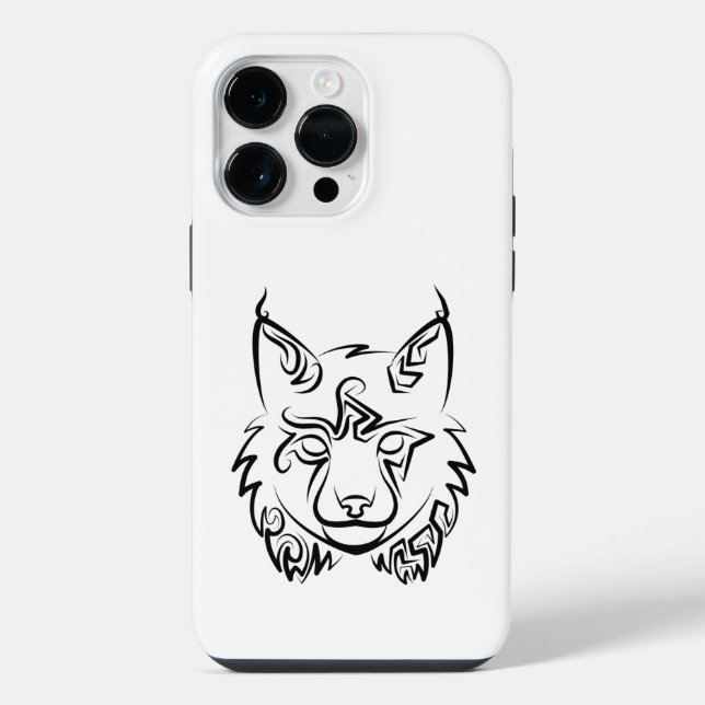 Lince Tribal Preto e Branco (Verso)