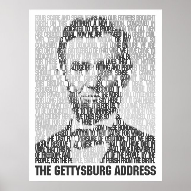 Lincoln/Gettysburg Texto Poster Mosaico (Frente)