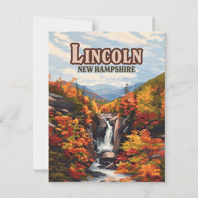 Lincoln New Hampshire Franconia Falls Autumn Card (Frente)