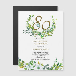 Linda 80 magnética Convites de Aniversário Folha