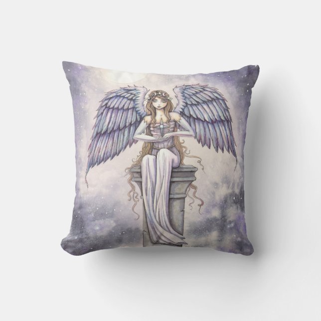 Linda Almofada de Arremesso de Fantasia de Anjo (Frente)