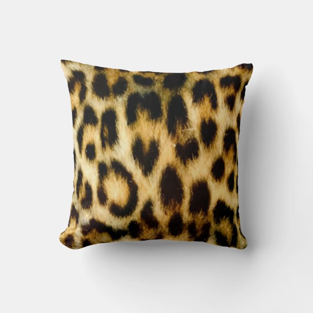 Linda almofada de pele-leopardo (Frente)