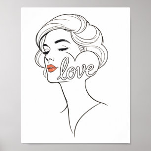Linda "AMOR" Bela Muralha de Salão Arte e Posters