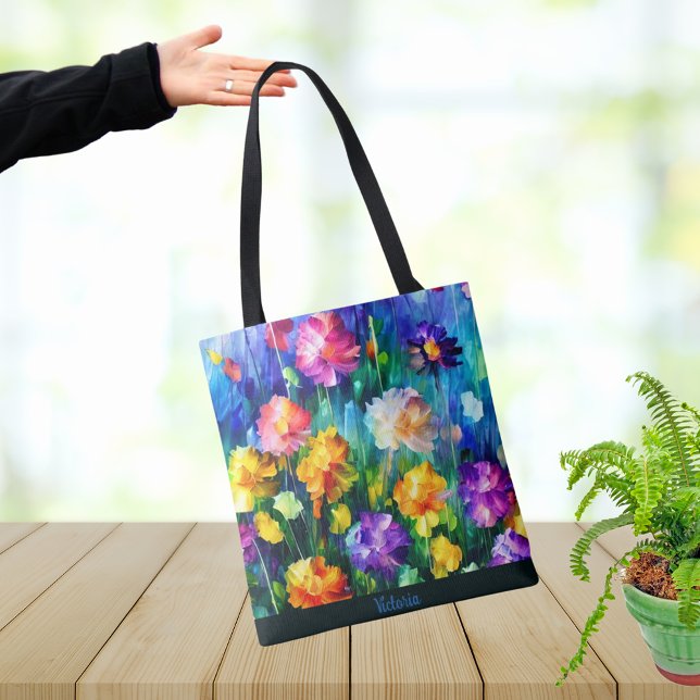 Linda Aquarela Floral Personalizada Tote Bag (Criador carregado)